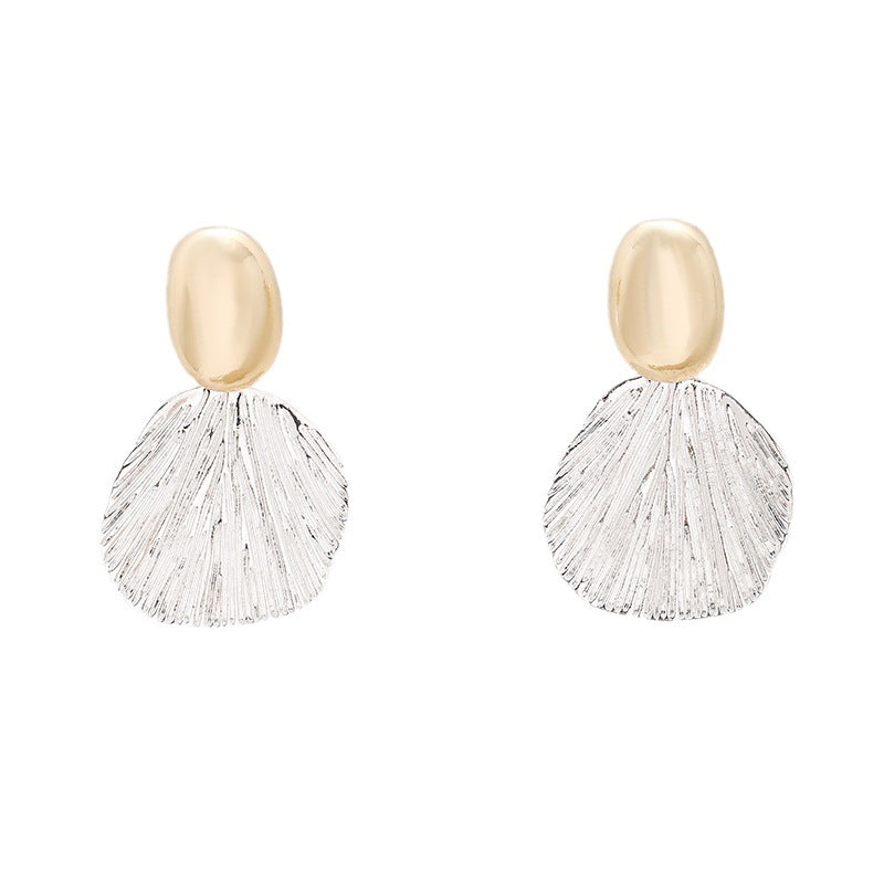 Boucles d'oreilles en forme d'éventail en métal de haute qualité, personnalité Simple