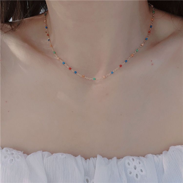 Colliers de clavicule bohème en cristal de perles de gravier irrégulières pour femmes