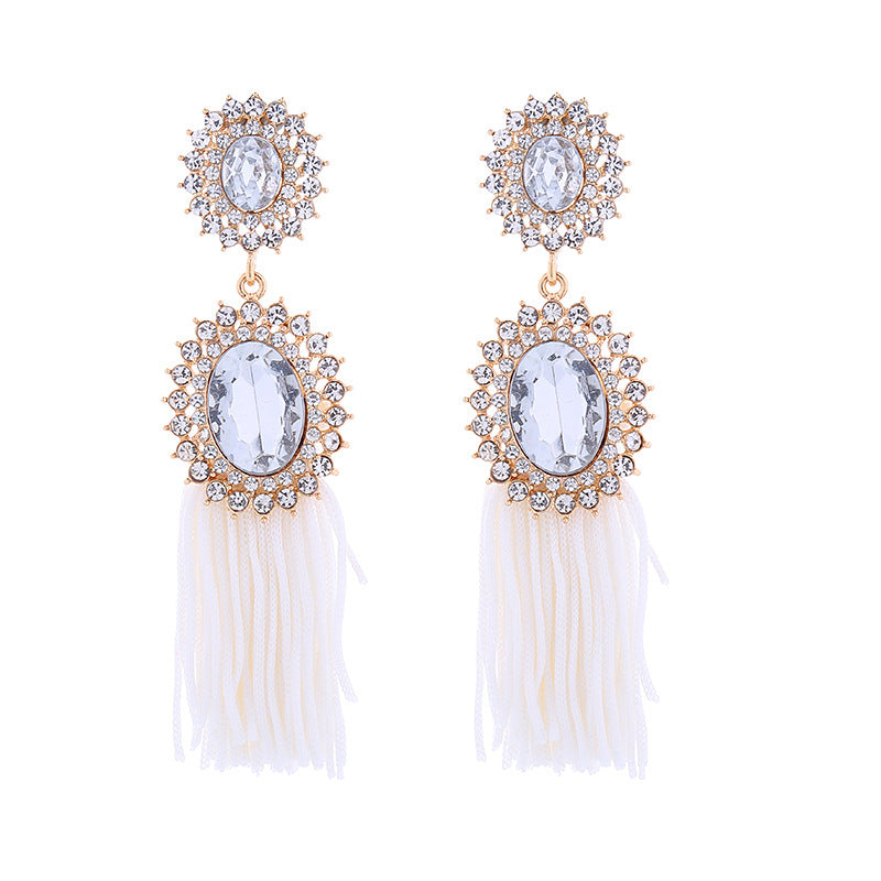 Alloy Long Fringe Bohemian Niche Creative Retro Earrings