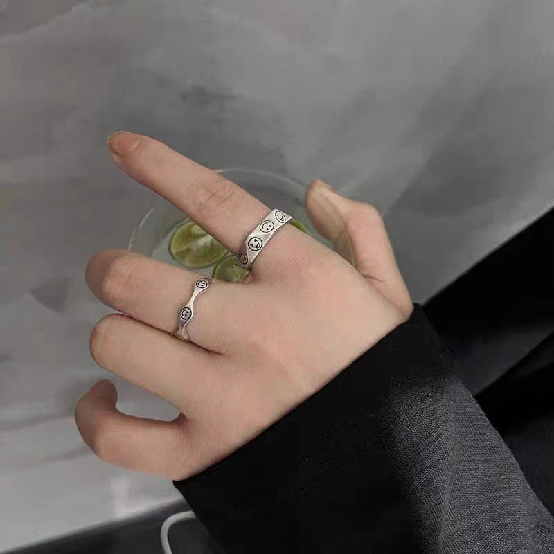 Smiley Retro Opening Design High-grade Simple Rings