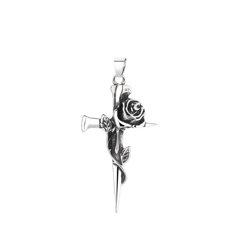 Colliers de pull longs de style froid à la mode Thorn Rose pour hommes