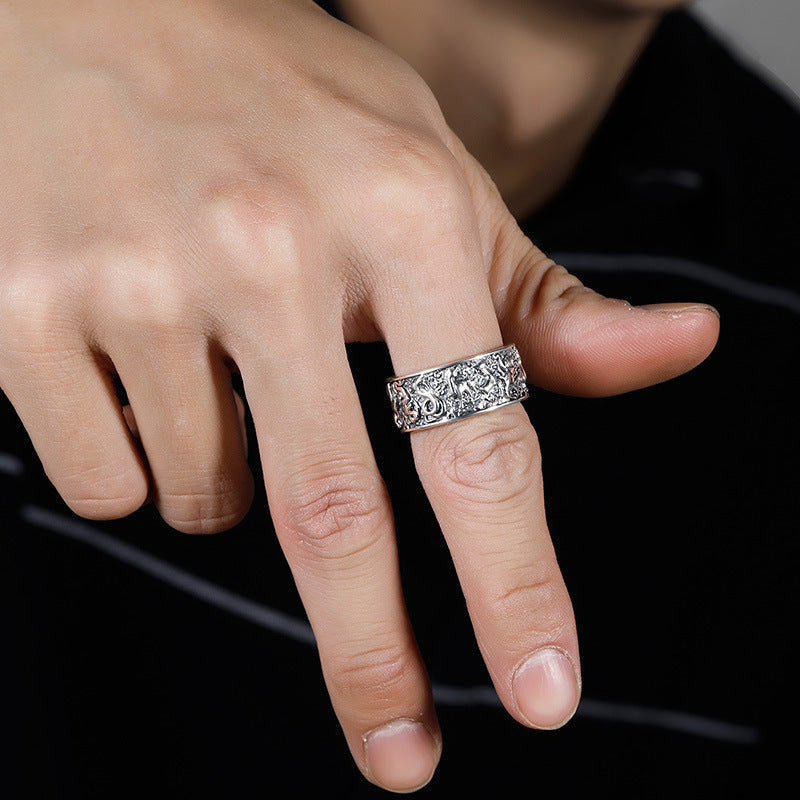 Men's Retro Zodiac Trendy Mantra Artistic Fashionmonger Personalized Rings