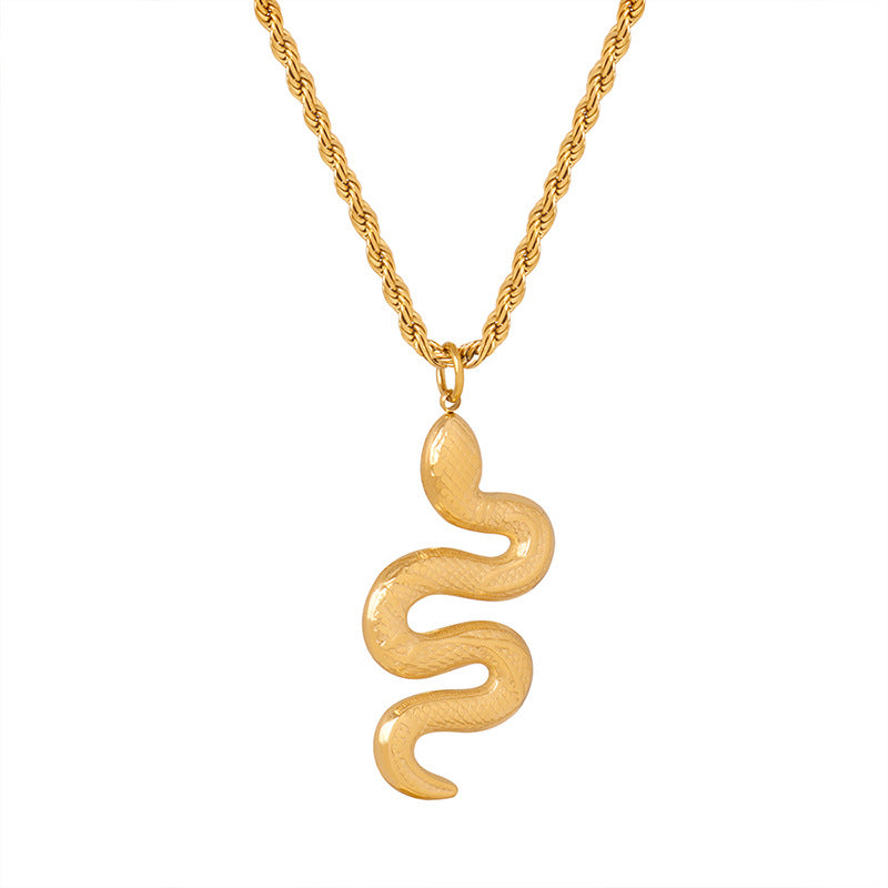 Personalized Animal Snake Titanium Steel Gold-plated Necklaces
