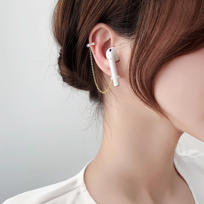 Chaîne de casque, Clip d'oreille femelle, boucles d'oreilles sans fil
