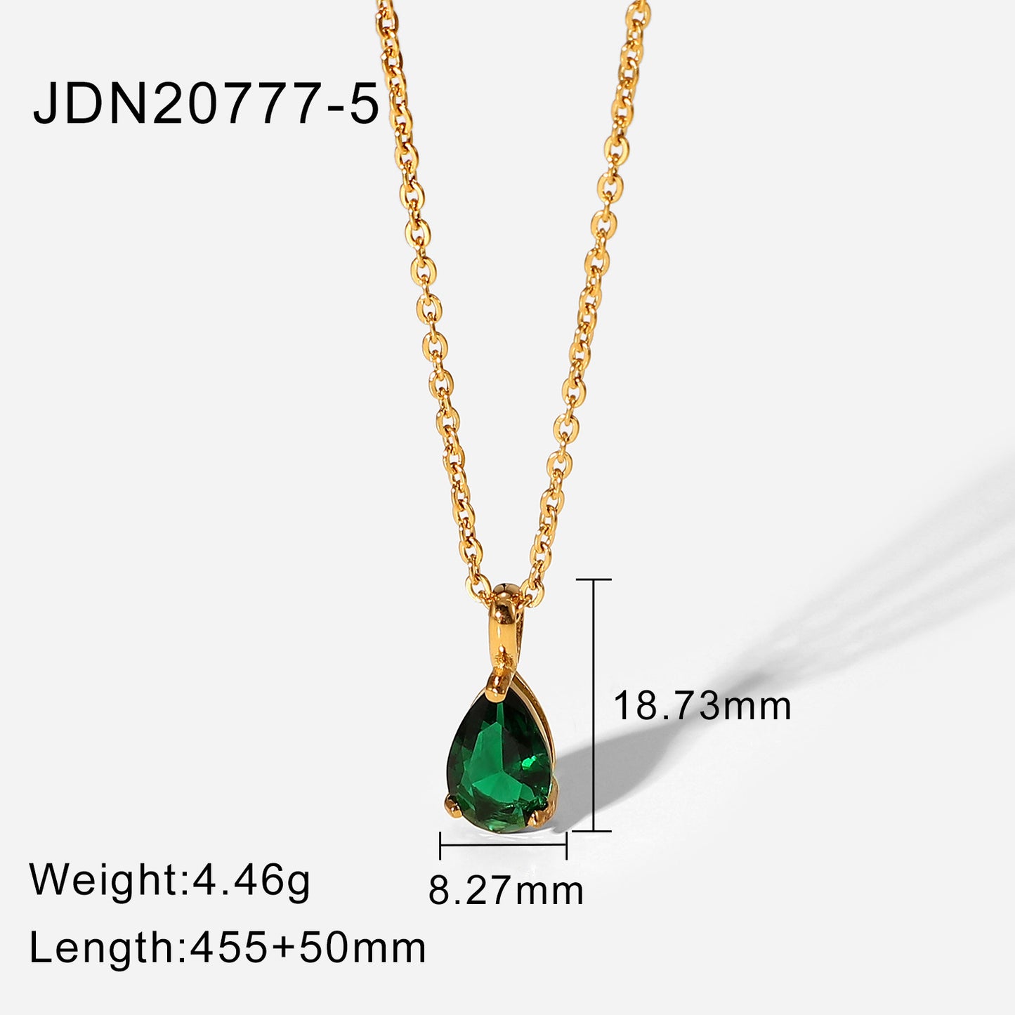 Gold Plated December Zircon Stainless Steel Necklaces