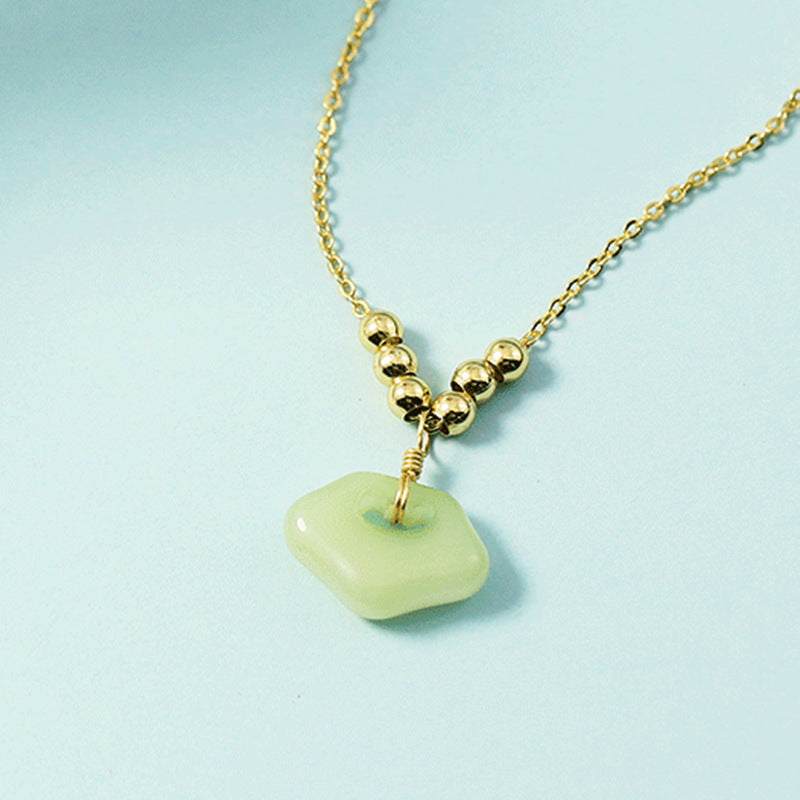 Serrure de sécurité en jade de luxe pour femmes, artistique et colliers