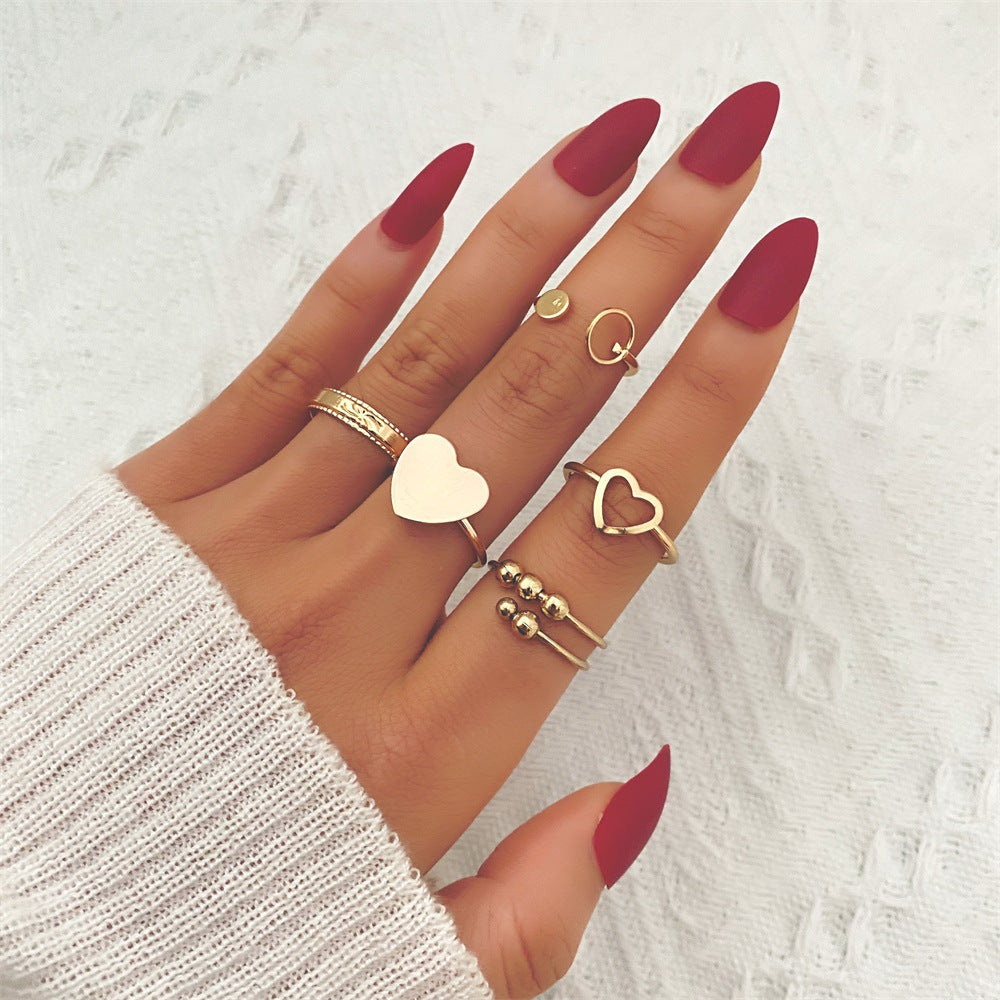 Jewelry Knuckle Retro Exaggerated Gem Combination Rings