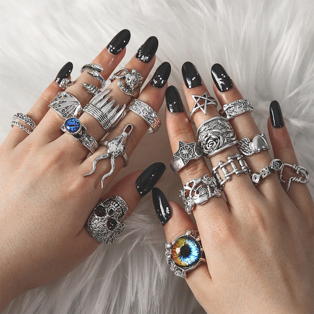 Retro Animal Exaggerated Punk Devil's Eye Ring