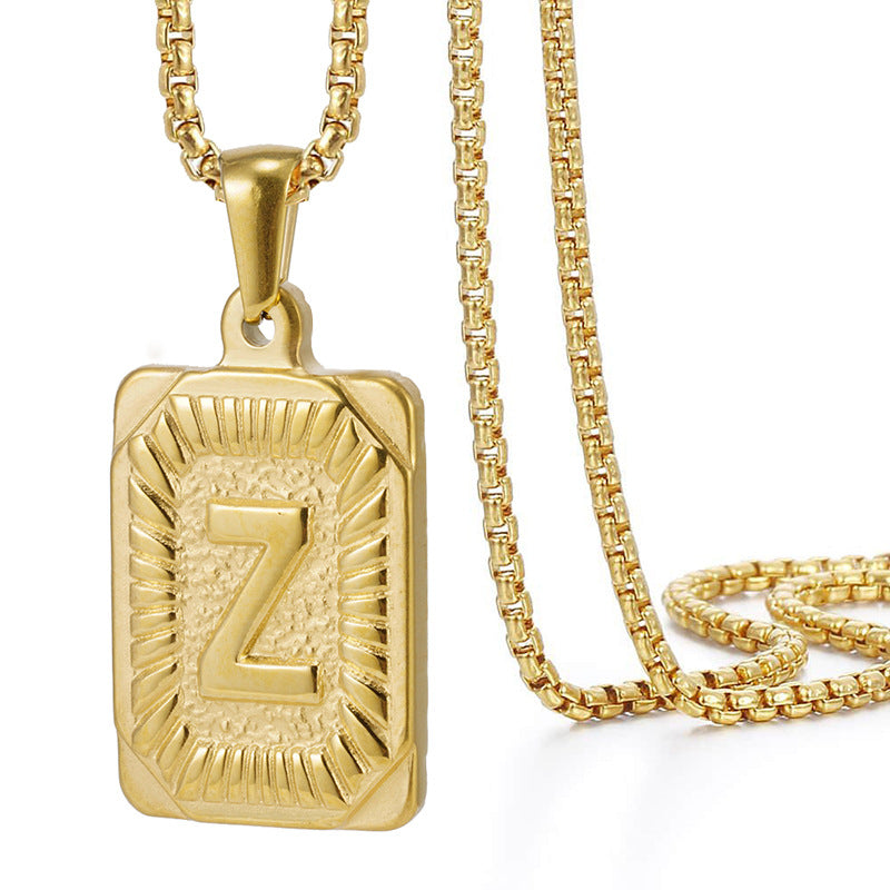 Colliers dorés simples en acier inoxydable Hip Hop pour hommes