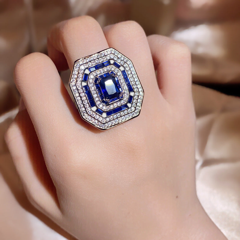 Damascus Sapphire Lady Magenta Gold-plated Wine Rings