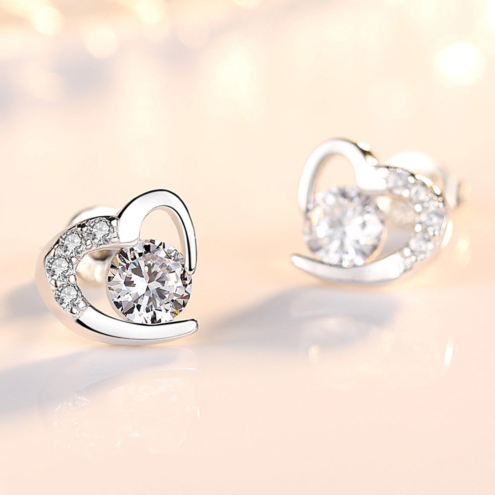 Heart Korean Fashion Zircon Temperament Entry Lux Rings