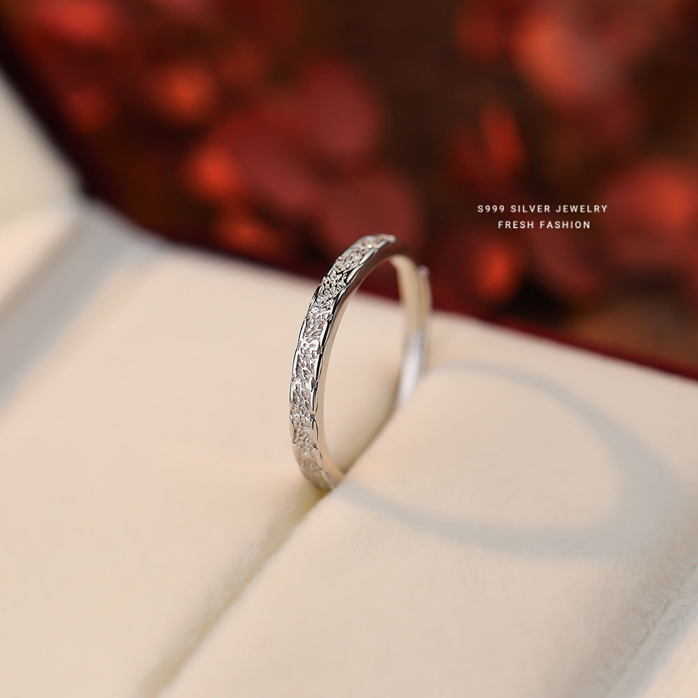 Women's & Men's & Pure Sier Texture Couple Star Rings