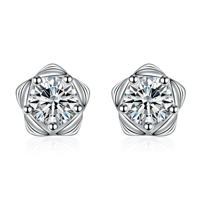 Grass Advanced Design Five-pointed Simple And Earrings