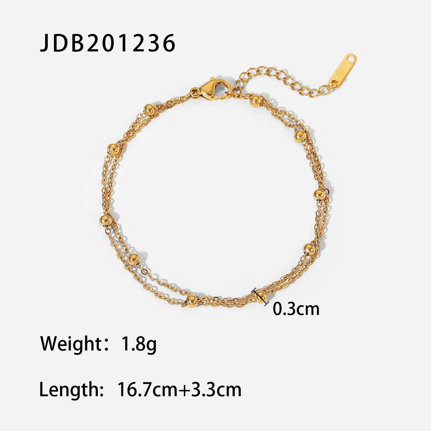Women's Wind Exquisite Gold Bead Electroplated Titanium Steel Jewelry Waterproof Bracelets