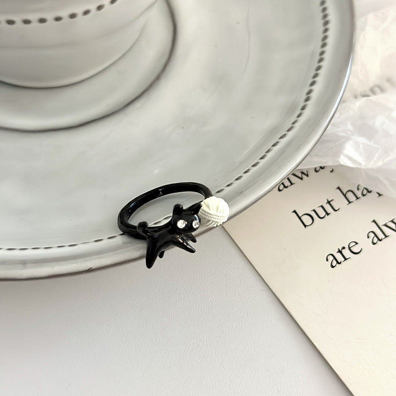 Kitty Female Fashion Niche Design Index Rings