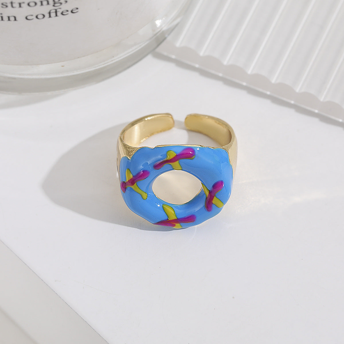 Creative Alloy Drip Donut Hip Hop Rings