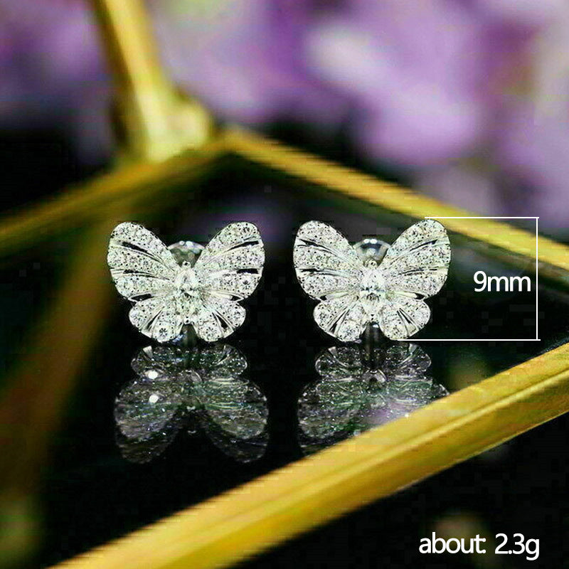Women's Shi Bow Rhinestone Zircon Sweet Fresh Earrings