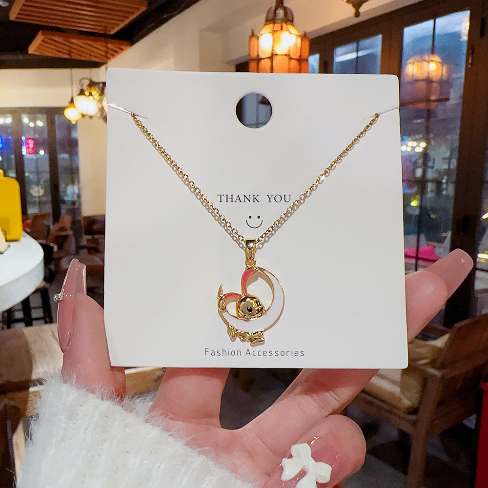 Acier sans décoloration, colliers de luxe en Jade minoritaire pour femmes