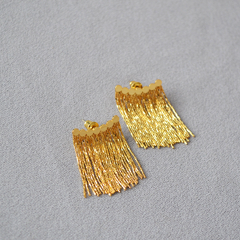 Minority Fashion Simple Brass Gold-plated Chain Earrings