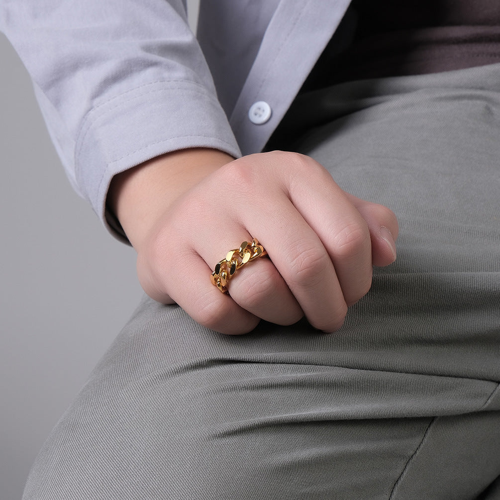 Steel Chain Hipster Hip Hop Wear Rings