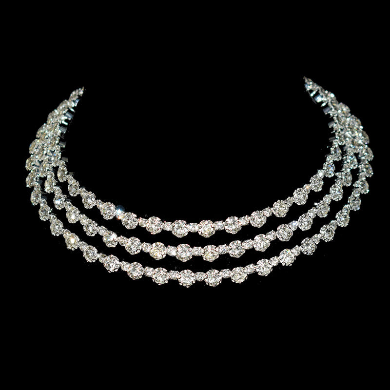 Women's Fashion Crystal Three-piece Rhinestone Alloy Claw Jewelry Set