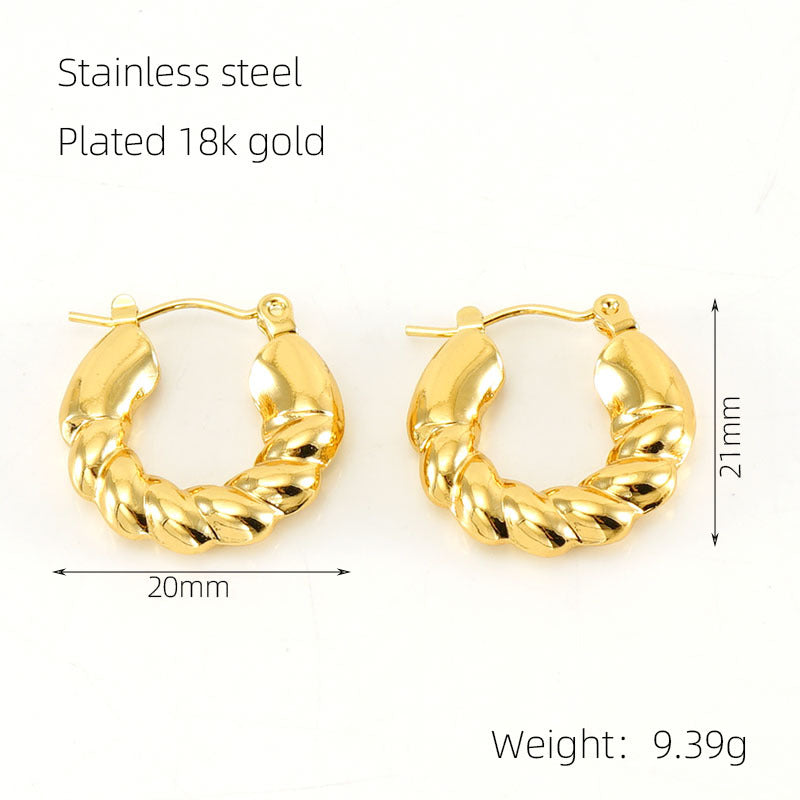 Stainless Steel Gold-plated Retro Personalized High-grade Earrings