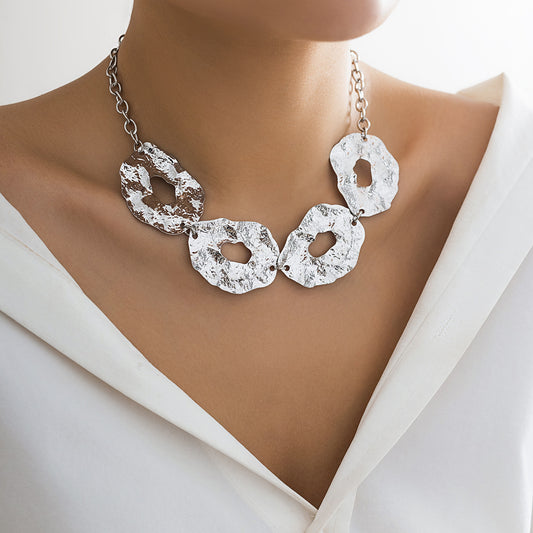 Women's Irregular Design Wafer Personality Liquid Fluid Necklaces