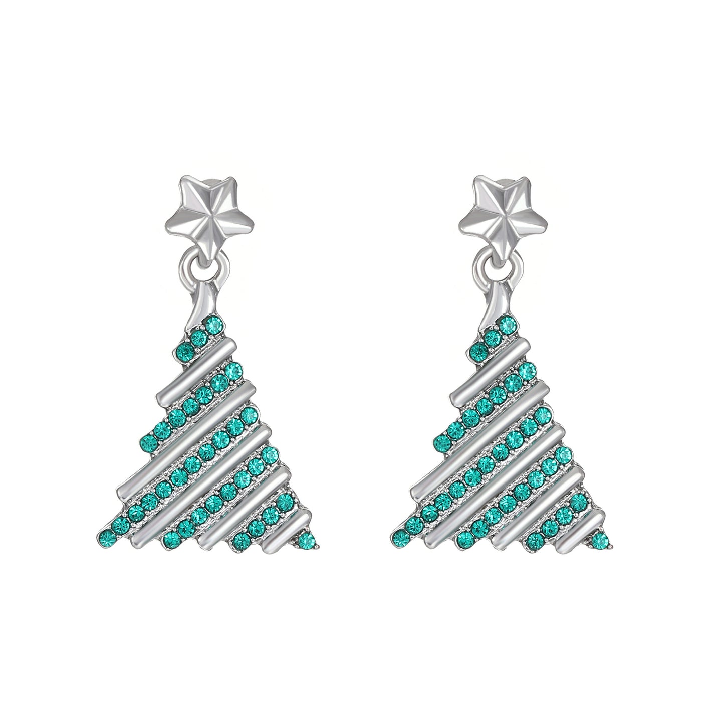 Women's Diamond Christmas Tree Graceful Personality Colorful Earrings