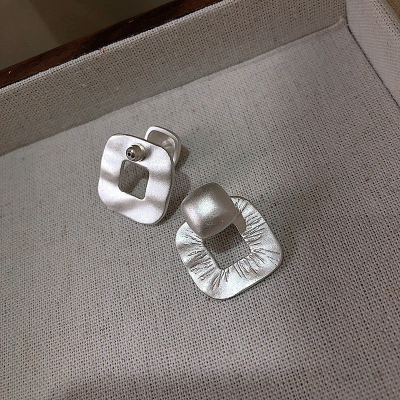 Niche High-grade Square Texture Design Fashion Rings