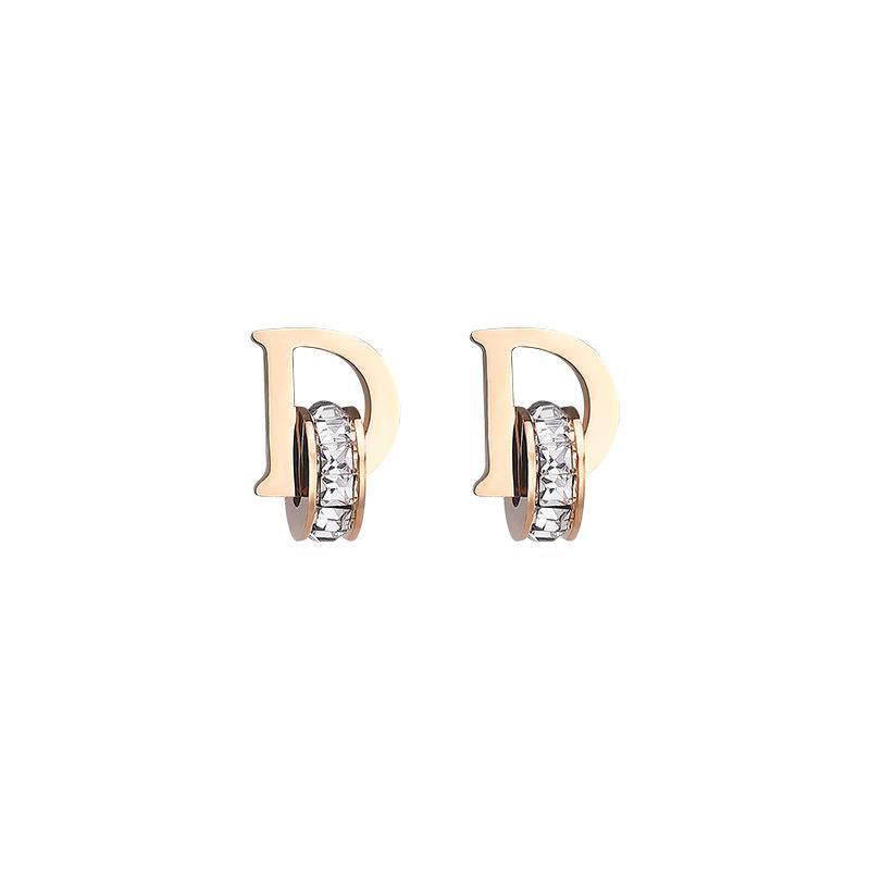 Female Rhinestone Small Round Tide Temperamental Rings
