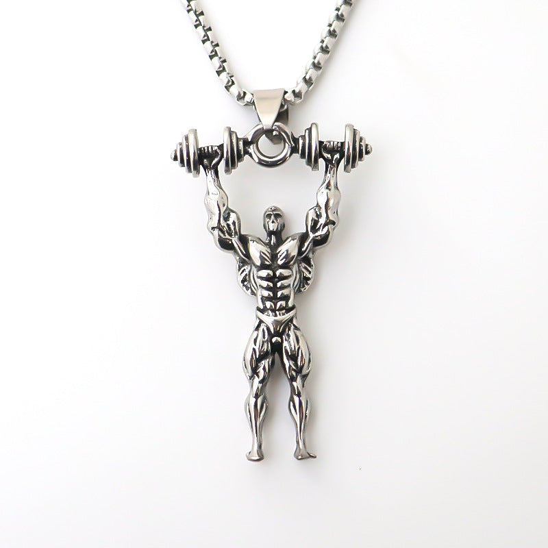 Pendentif Bodybuilder pour hommes, colliers de Rap Hip Hop à la mode