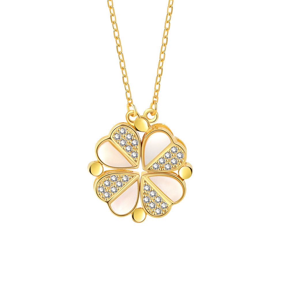 Broadcast Ornament Gold-plated Four-leaf Clover Female Necklaces