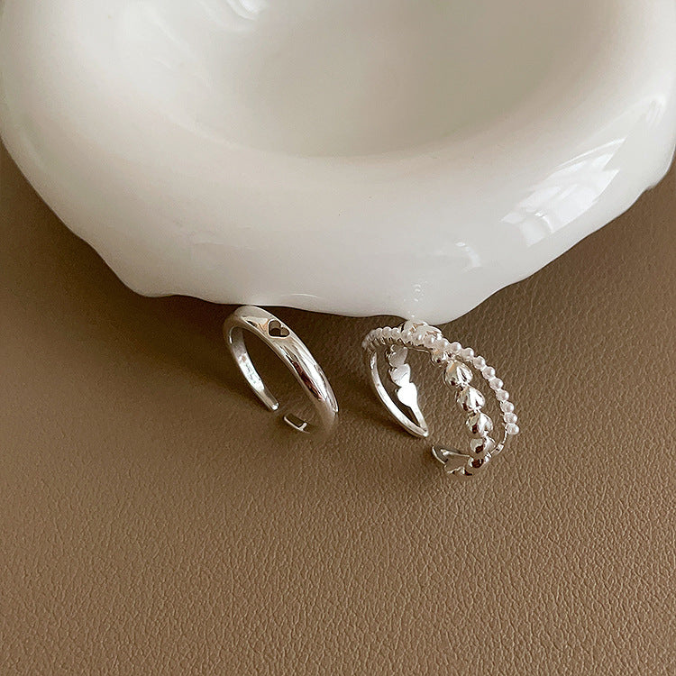 Damen-Ringe im Anzug-Design mit hohler Liebe und Herzform aus Metall