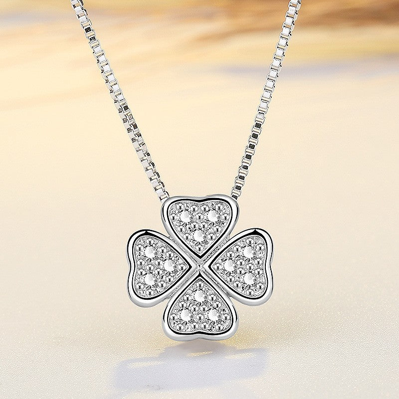 Female Clavicle Chain Clover Jewelry Pendant Simple Birthday Necklaces