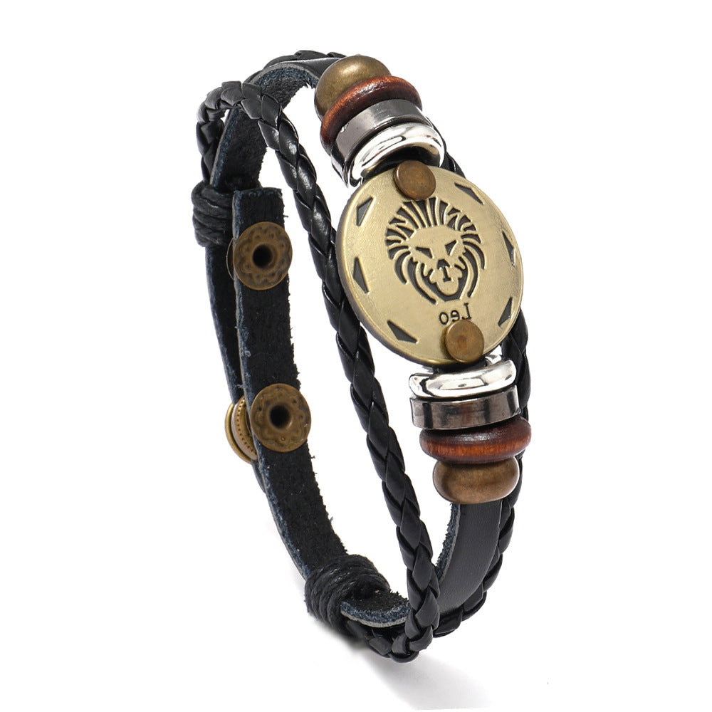 Constellation Cattle Leather Birthday Gift Adjustable Size Bracelets