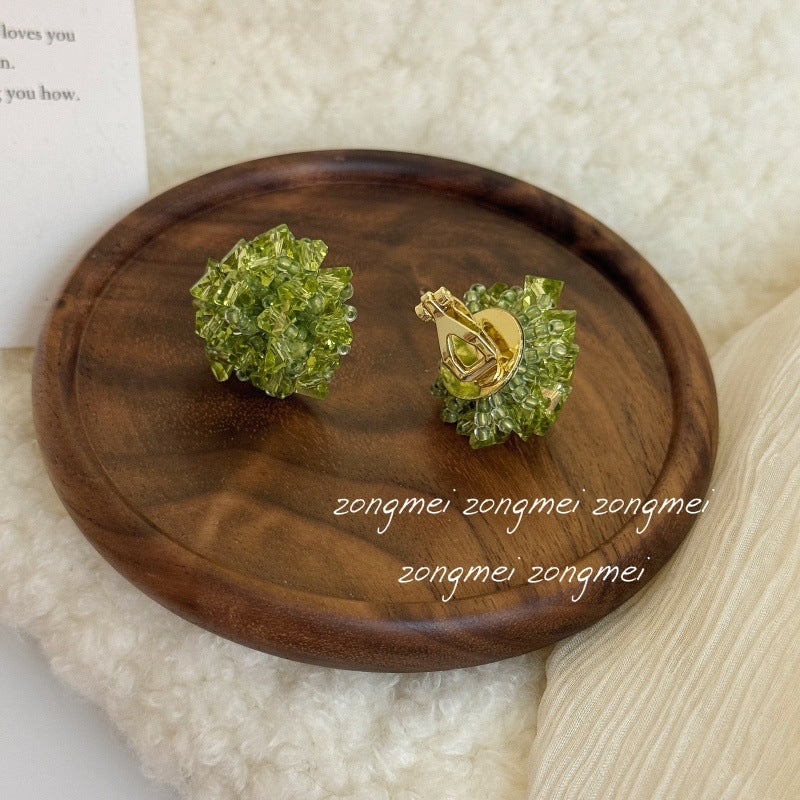 Fresh Beaded Niche High Sense Holiday Unique Without Pierced Ears Rings