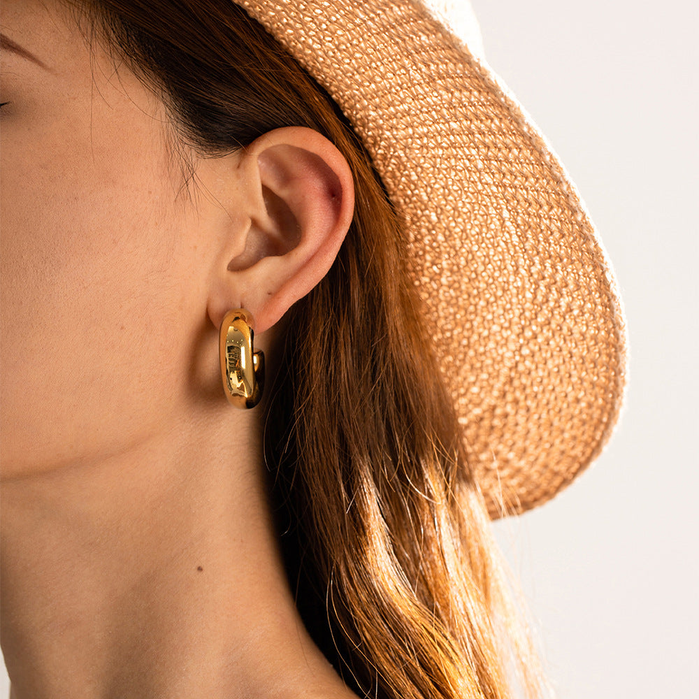 Geometric Trend High-grade Shaped Stainless Steel Cold Earrings