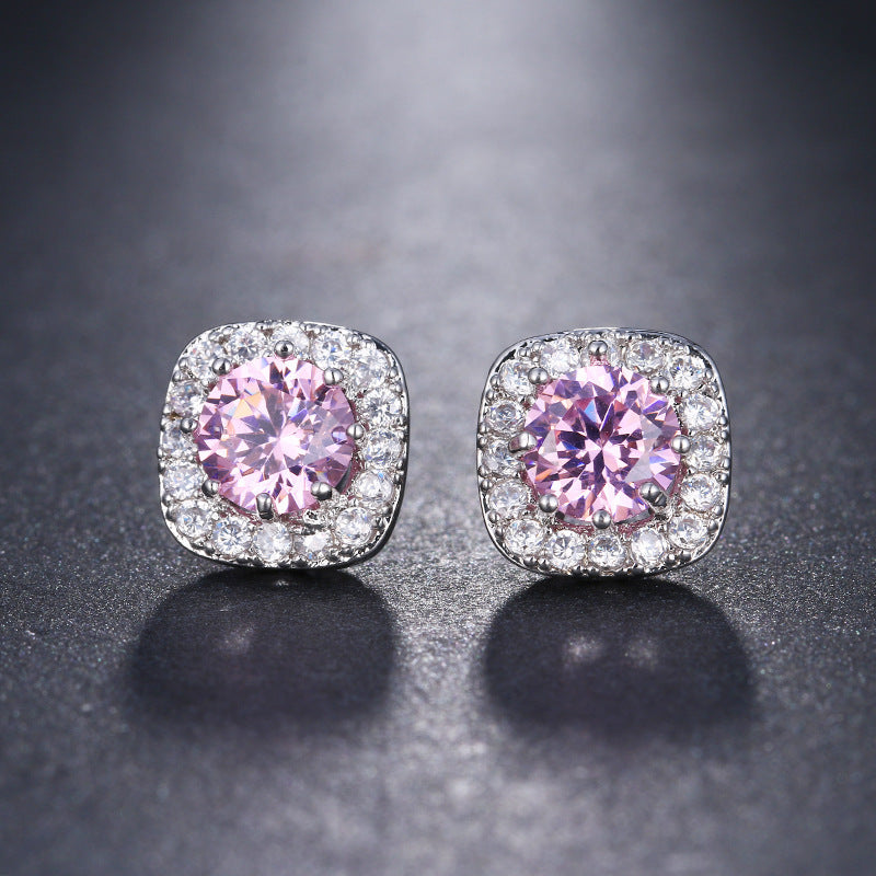 Women's Live Broadcast Fashionable Simple Cute Square Stud Earrings