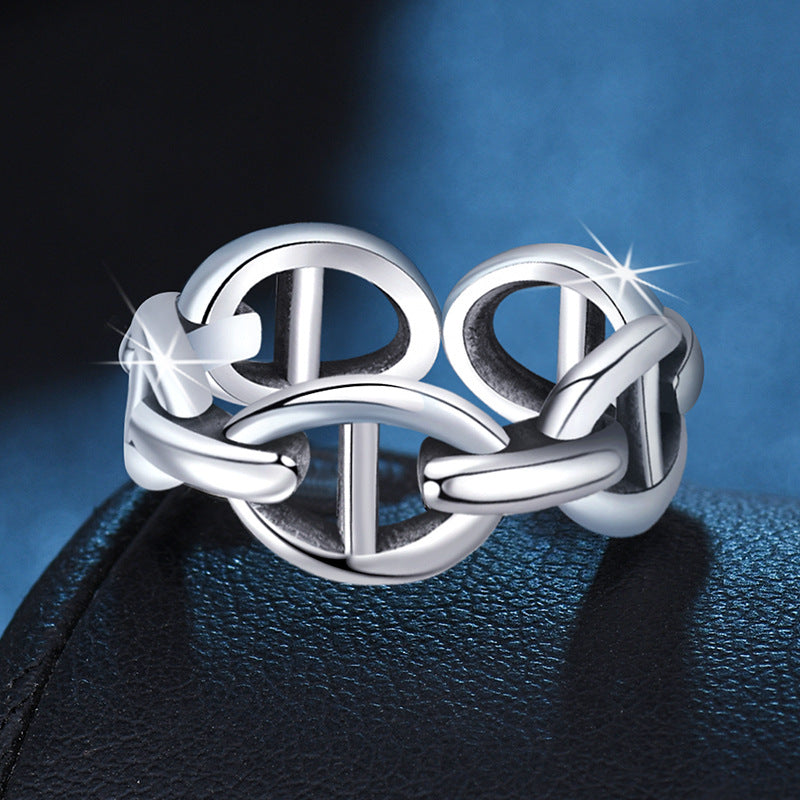 Women's Chain Fashion Personality Thai Sier Double Rings