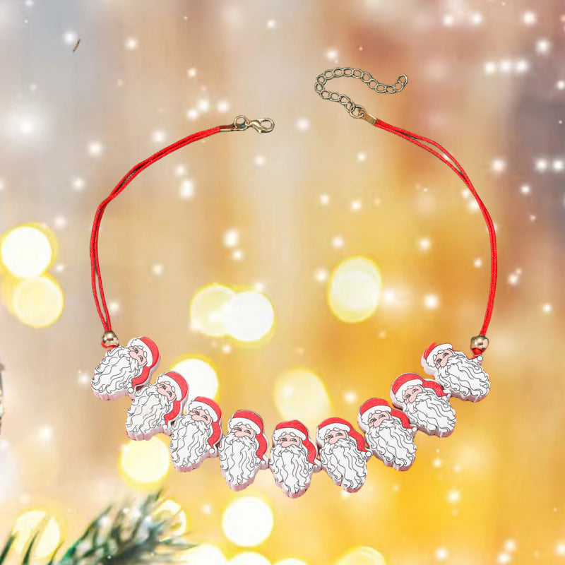 Kreative personalisierte Cartoon-Nischen-Weihnachtsmann-Halsketten für Damen und Herren