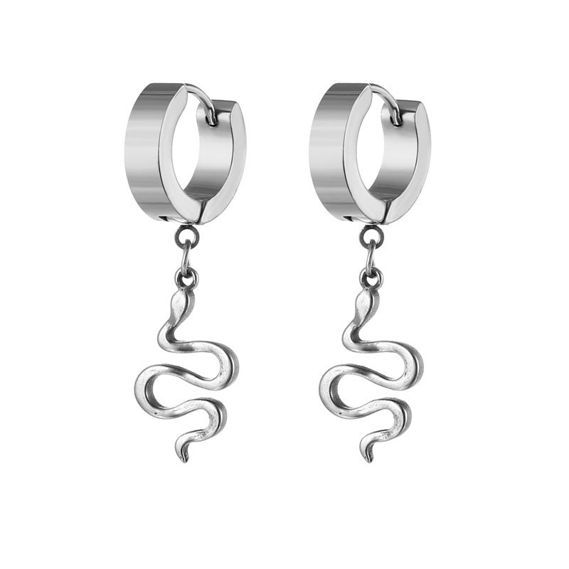 Herren Vintage Edelstahl Stil Feder Ohrclip Trendige Ohrringe