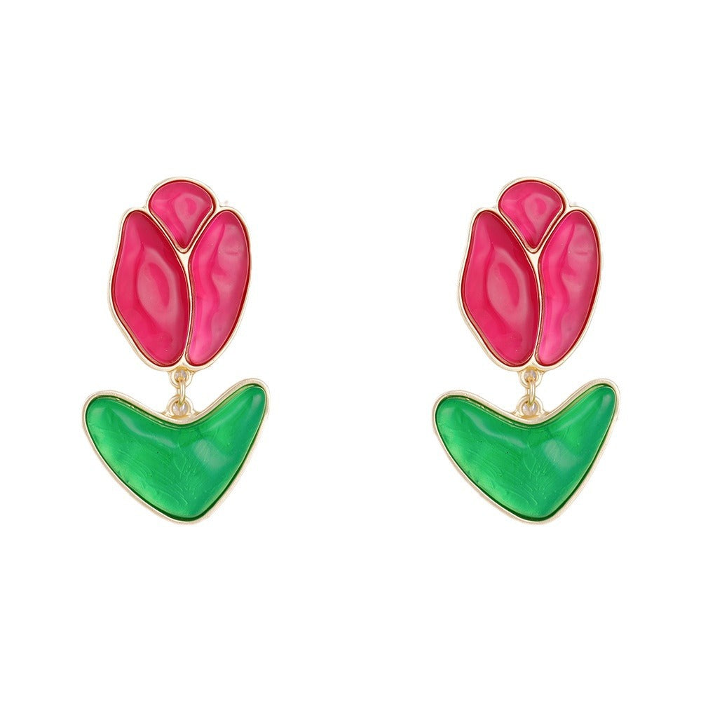 Fresh Tulip Day Fashion Niche Design Earrings