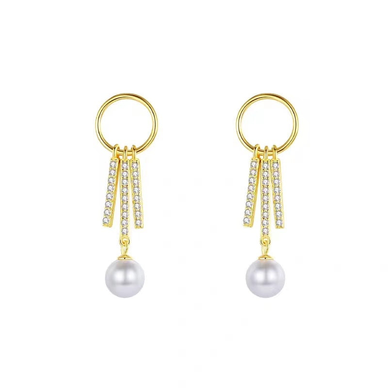 Style Baroque Geometric Pearl Sterling Sier Simple Rings