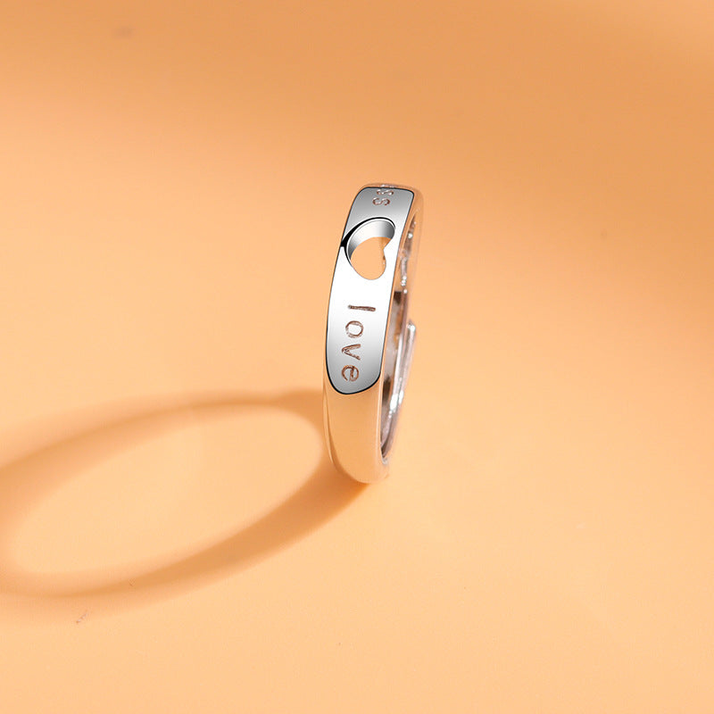 Women's & Men's & And Hollow Heart Shape Diamond Long-distance Rings