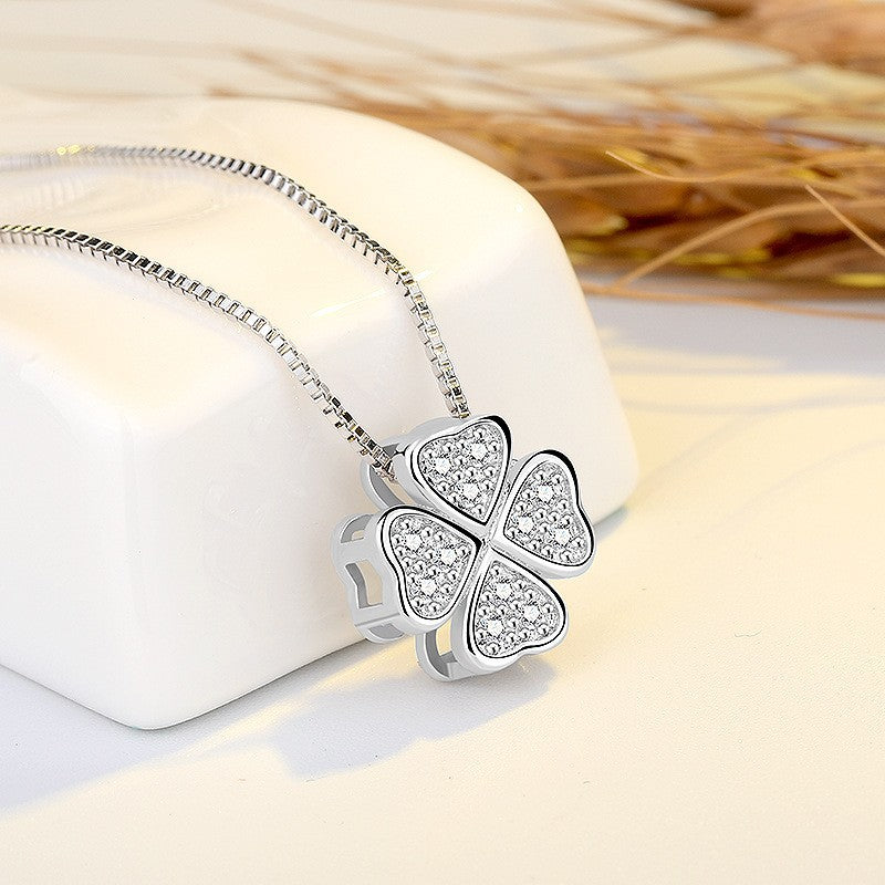 Female Clavicle Chain Clover Jewelry Pendant Simple Birthday Necklaces