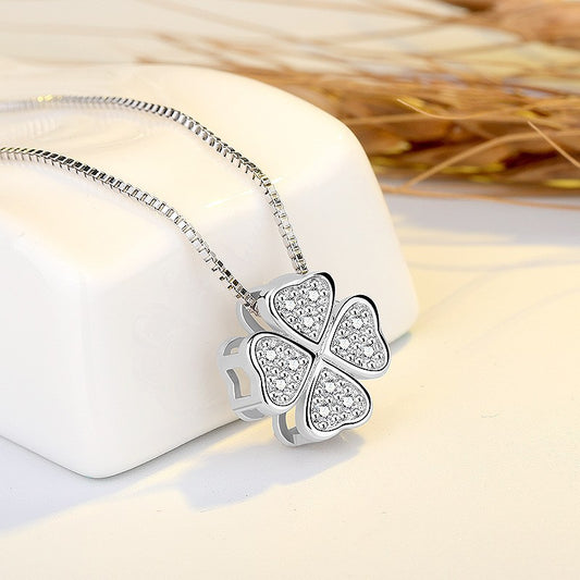 Chaîne de clavicule féminine, bijoux trèfle, pendentif, colliers d'anniversaire simples