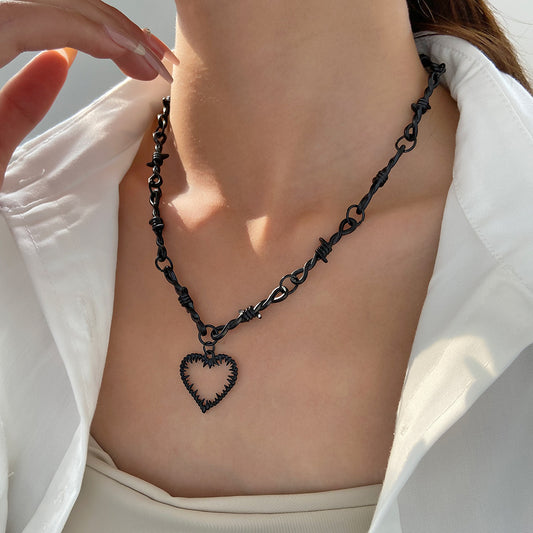 Women's & Men's & Heart-shaped Thorn Hip Hop Punk Trendy Barbed Dark Necklaces