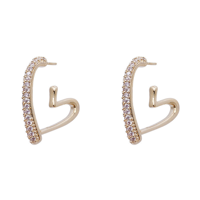 Boucles d'oreilles élégantes de haute qualité en forme de cœur d'amour pour femmes