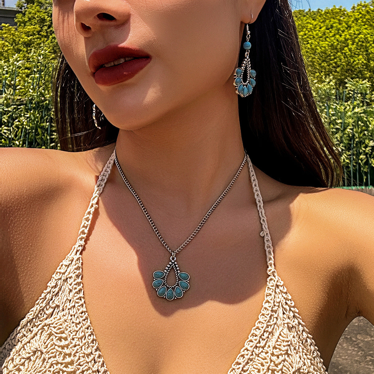 Tropfen-Quasten-Nischenschmuck, süße, coole Halsketten