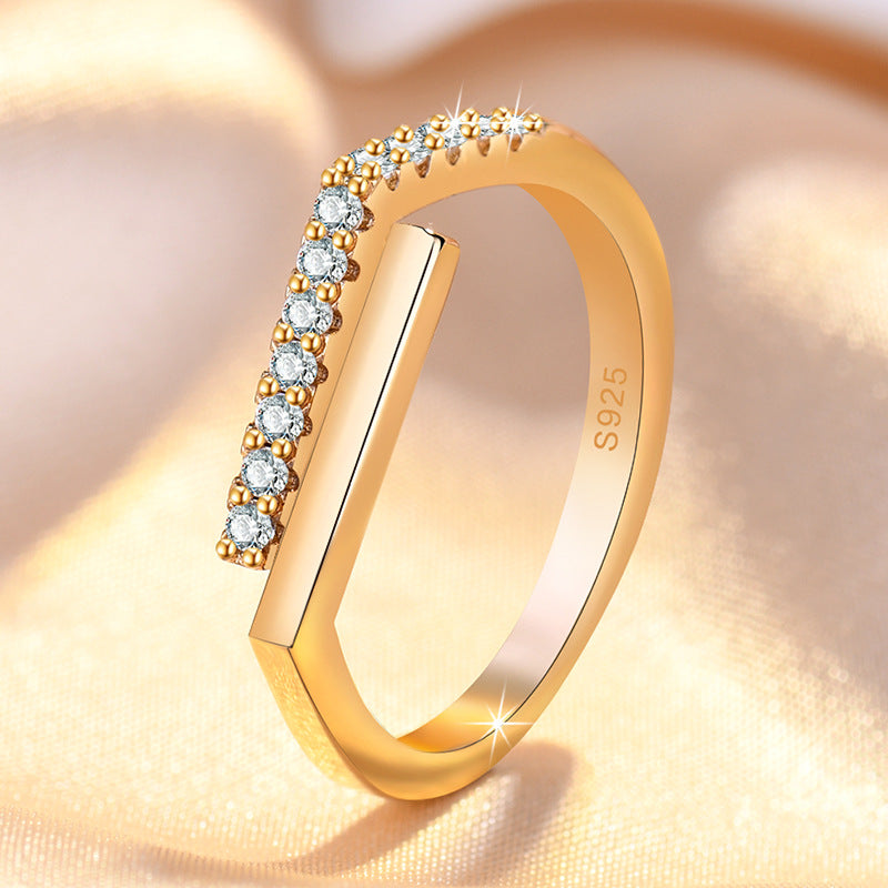Female Niche Design Zircon Line Open Rings